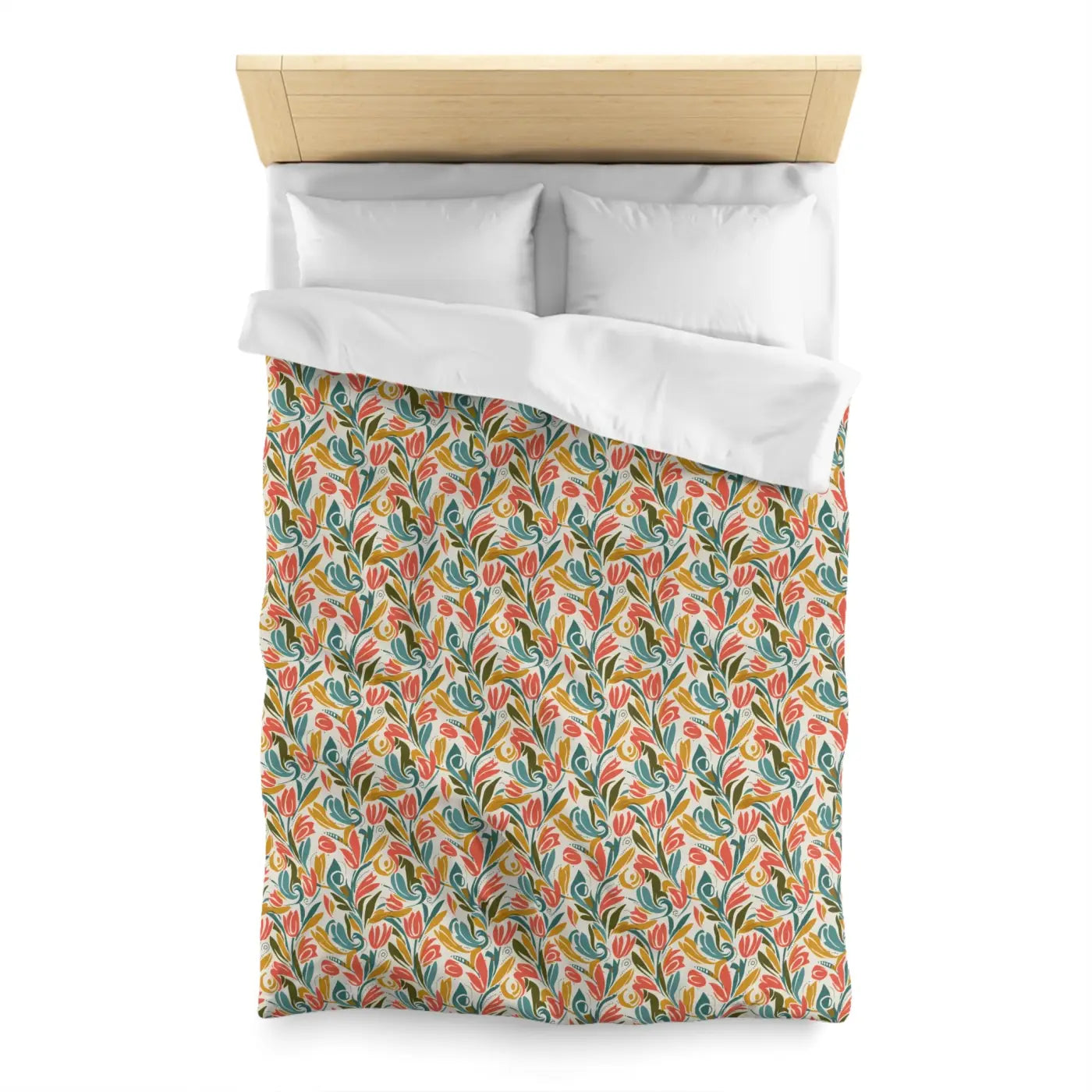 Floral Tulip Pattern Duvet Cover - Garden Sanctuary - DipaliZ