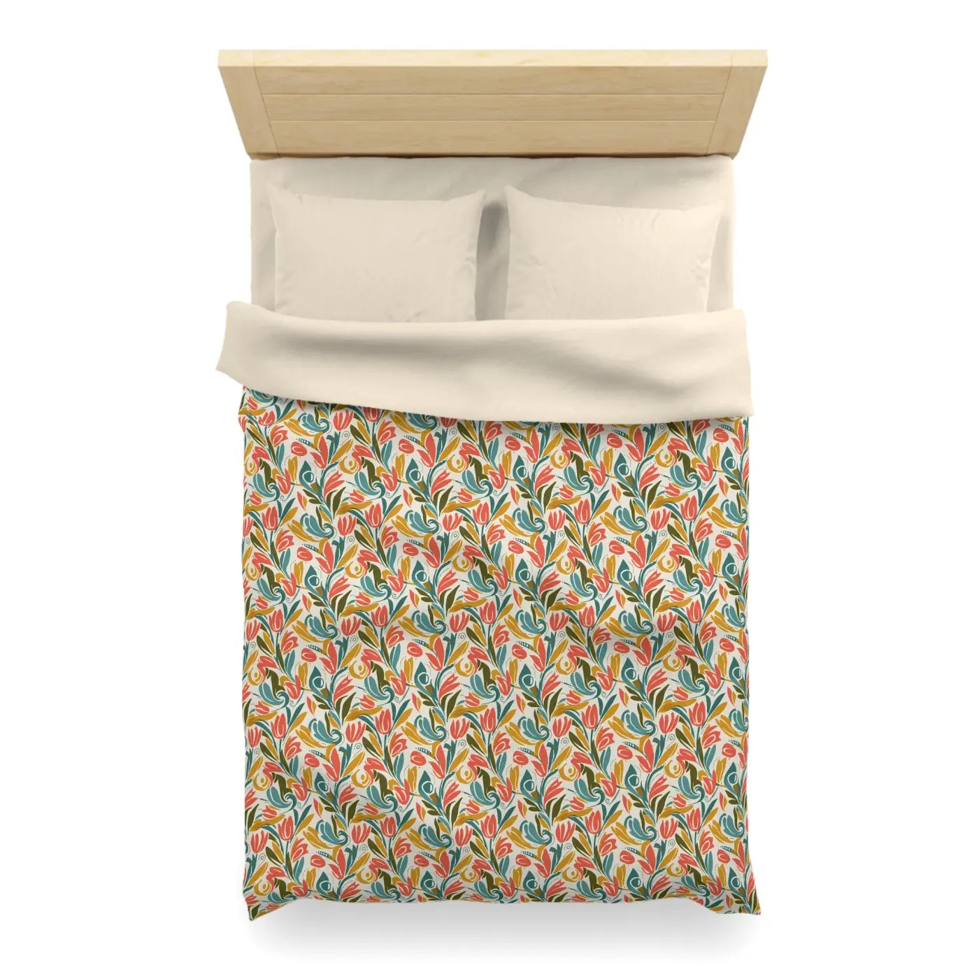 Floral Tulip Pattern Duvet Cover - Garden Sanctuary - DipaliZ