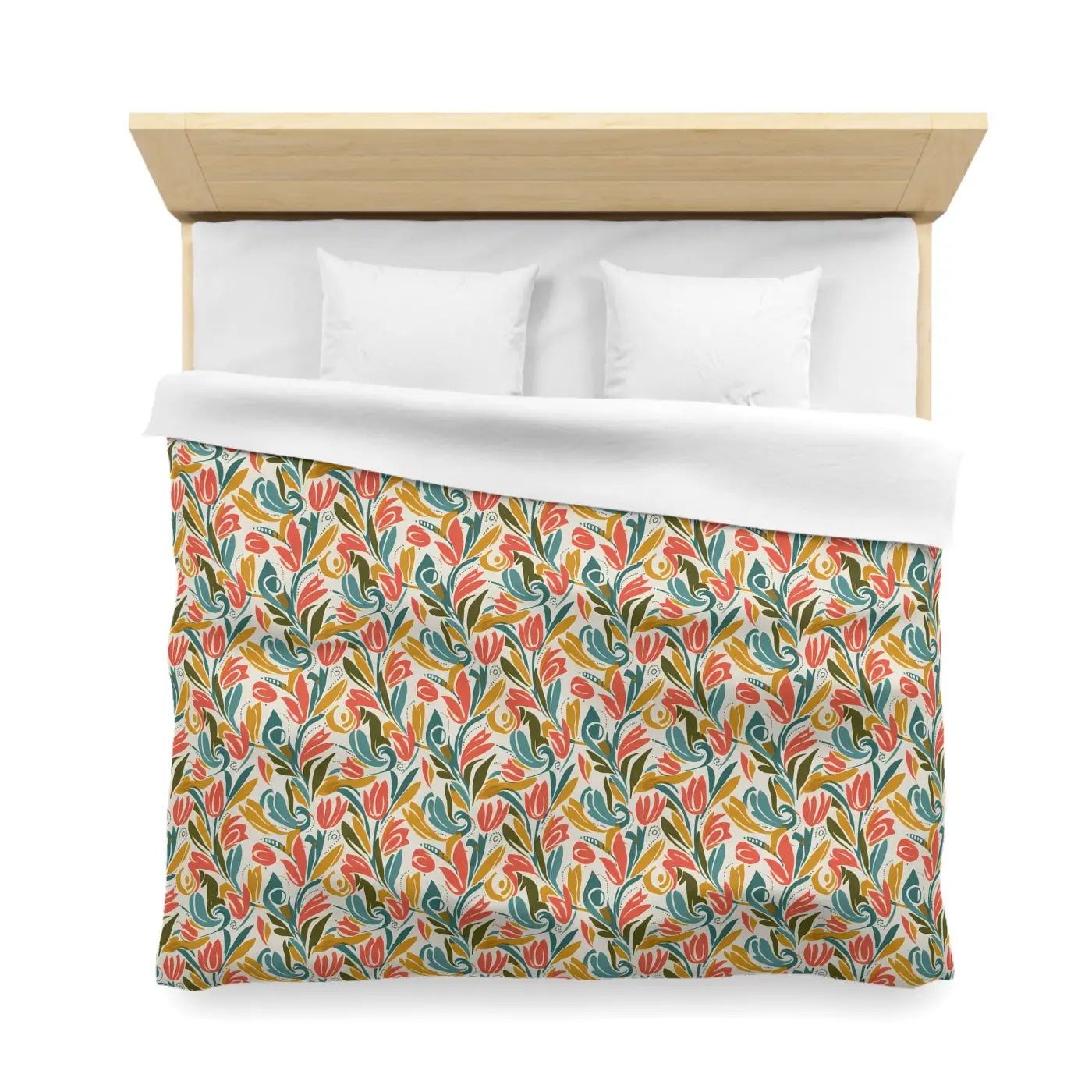 Floral Tulip Pattern Duvet Cover - Garden Sanctuary - DipaliZ