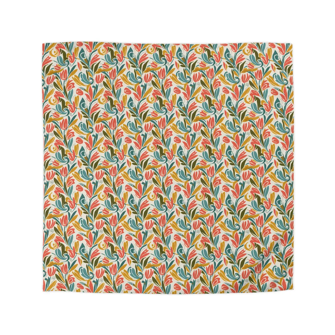 Floral Tulip Pattern Duvet Cover - Garden Sanctuary - DipaliZ