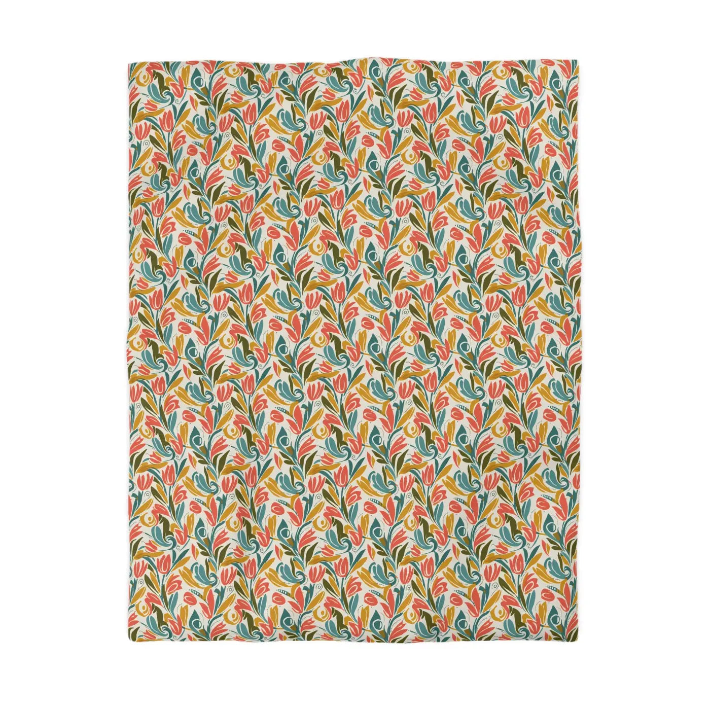 Floral Tulip Pattern Duvet Cover - Garden Sanctuary - DipaliZ