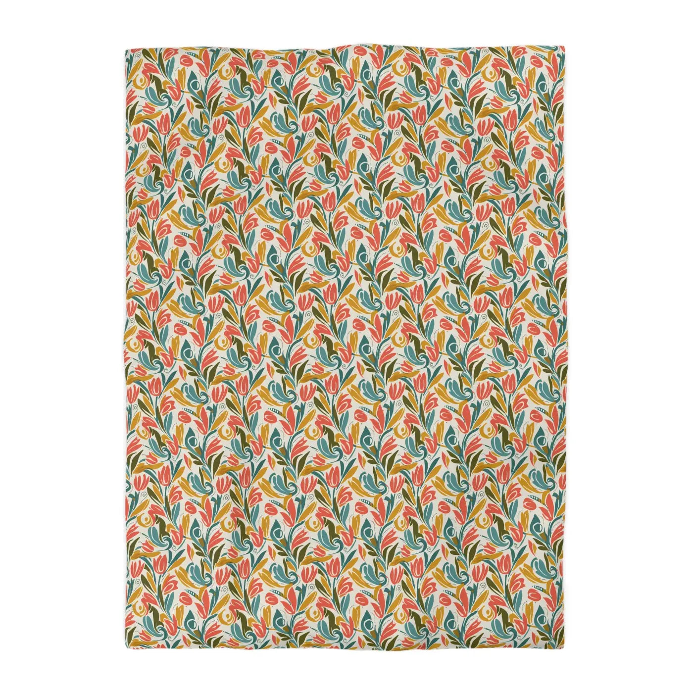 Floral Tulip Pattern Duvet Cover - Garden Sanctuary - DipaliZ