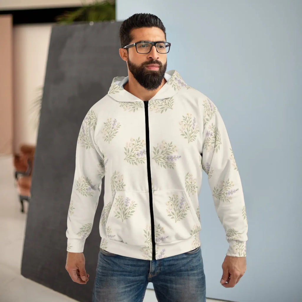 Floral Unisex Zip Cozy Jacket - Spring Adventures - DipaliZ