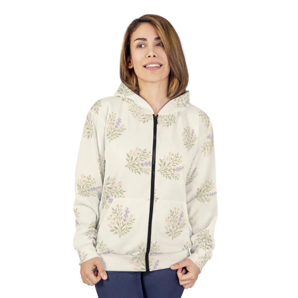 Floral Unisex Zip Cozy Jacket - Spring Adventures - DipaliZ