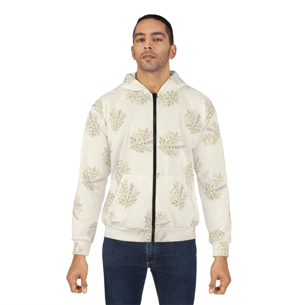 Floral Unisex Zip Cozy Jacket - Spring Adventures - DipaliZ
