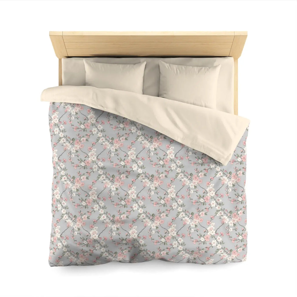 Floral Vine Microfiber Duvet Cover - Cherry Blossoms - DipaliZ
