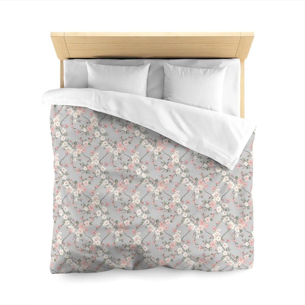 Floral Vine Microfiber Duvet Cover - Cherry Blossoms - DipaliZ