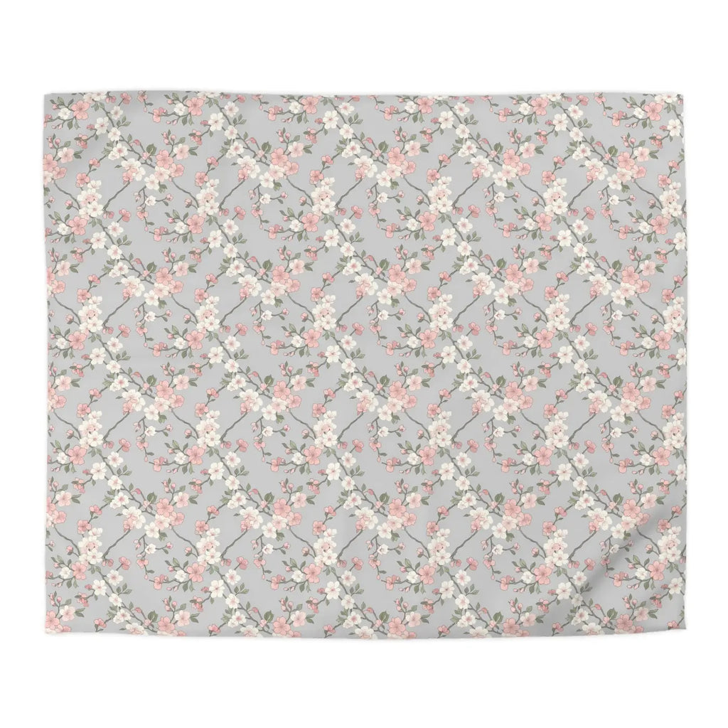 Floral Vine Microfiber Duvet Cover - Cherry Blossoms - DipaliZ