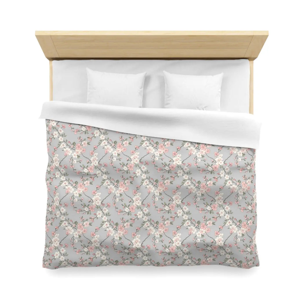 Floral Vine Microfiber Duvet Cover - Cherry Blossoms - DipaliZ