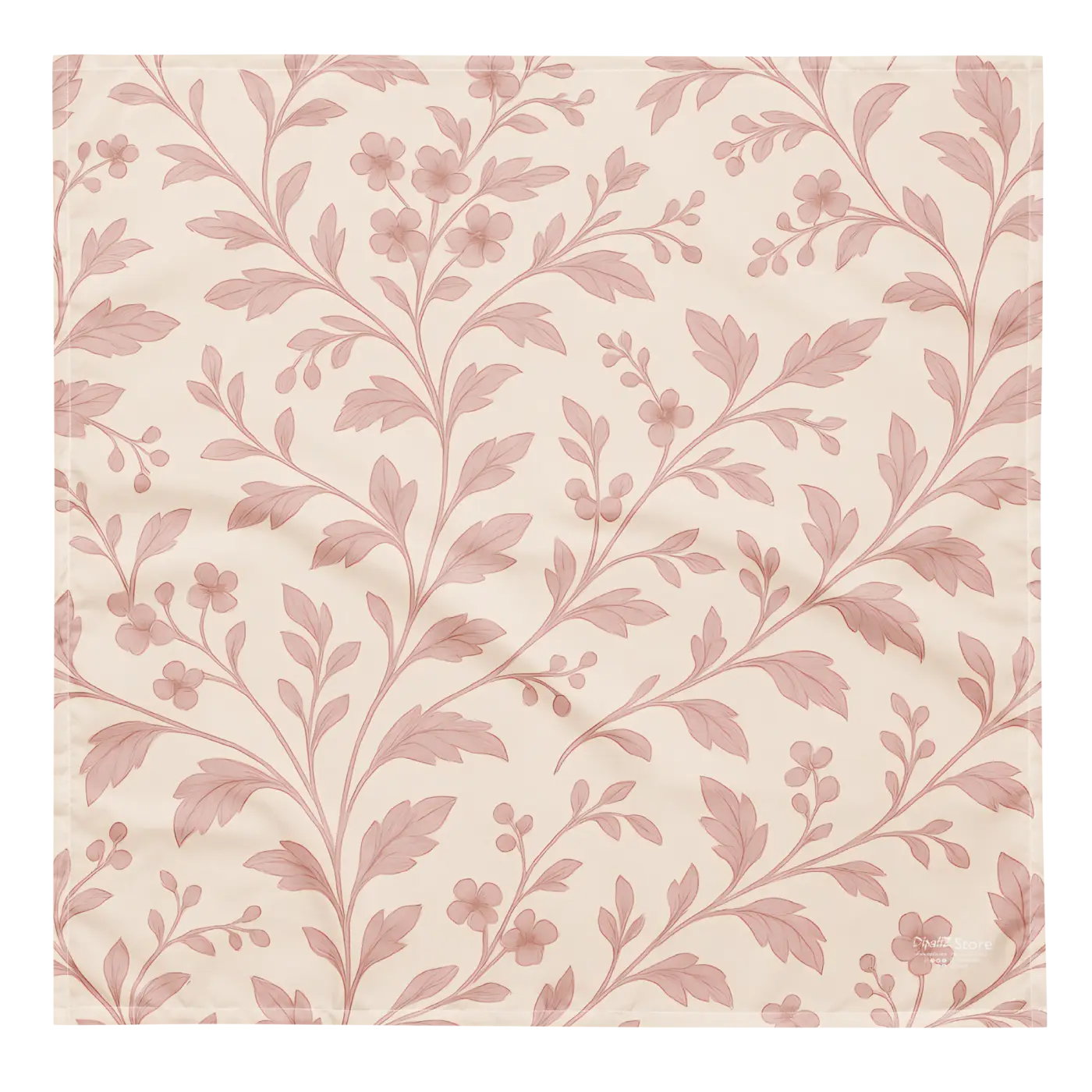 Floral Vines Print Bandana - All-Over Bloom Design - DipaliZ