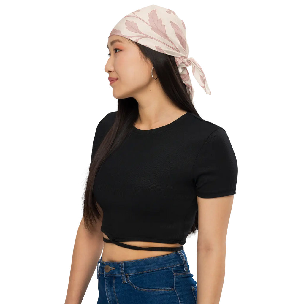 Floral Vines Print Bandana - All-Over Bloom Design - DipaliZ