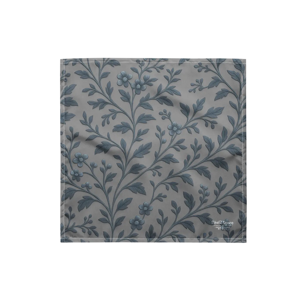 Floral Vines All-Over Print Bandana - Greyish Blue UPF50 - DipaliZ
