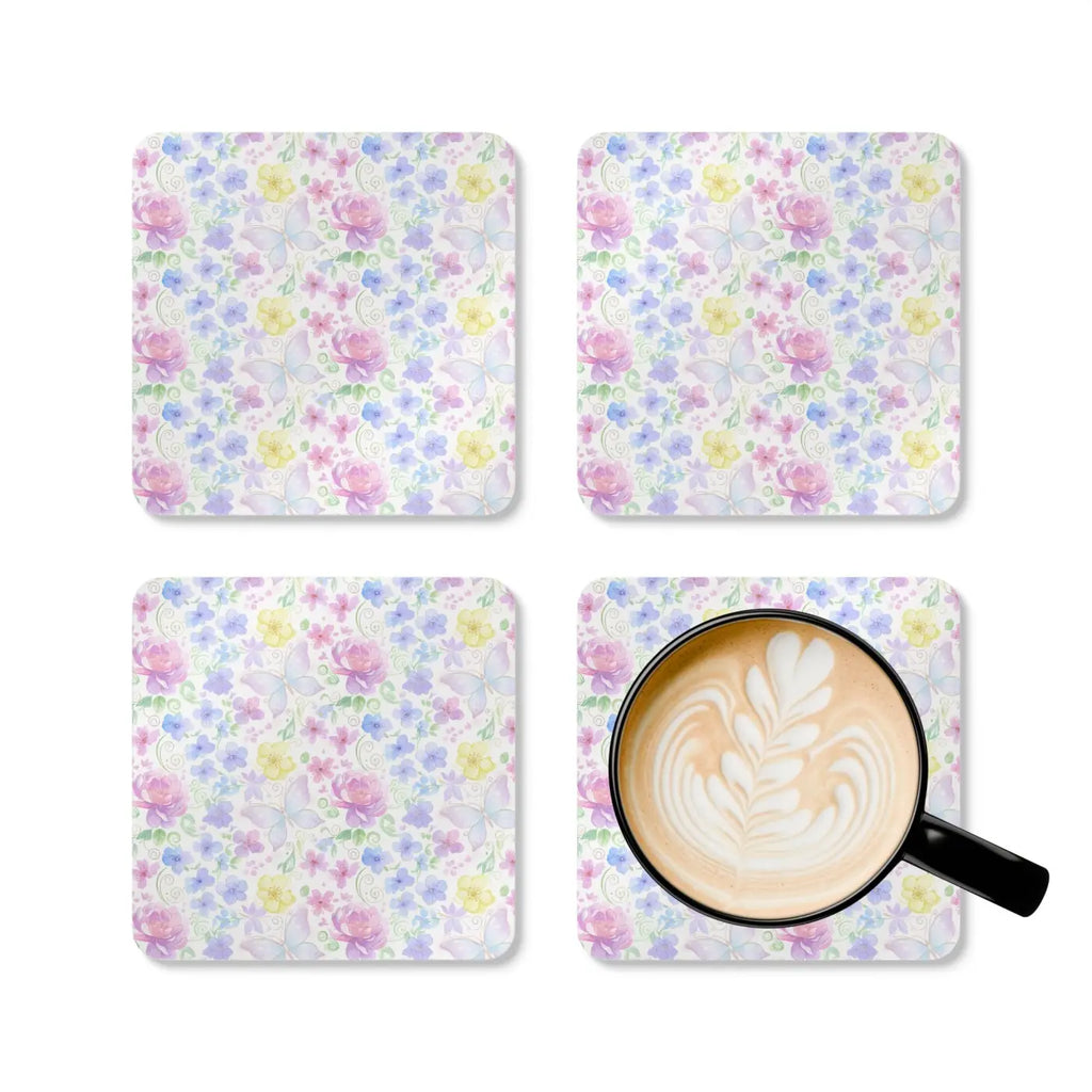 Garden Vibe Trendy Coasters - Pastel Florals - DipaliZ