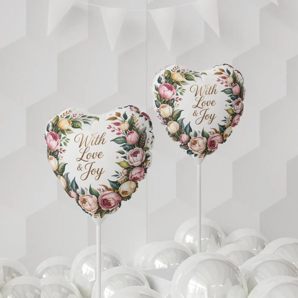 Floral Wedding Heart-Shaped Balloon - Party Celebration - DipaliZ