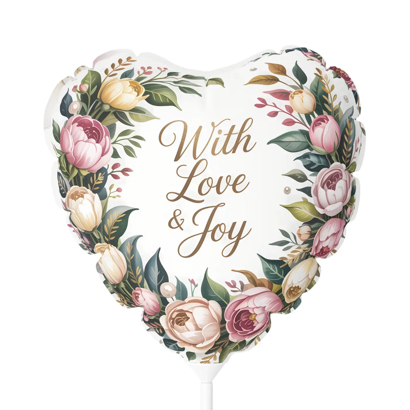 Floral Wedding Heart-Shaped Balloon - Party Celebration - DipaliZ
