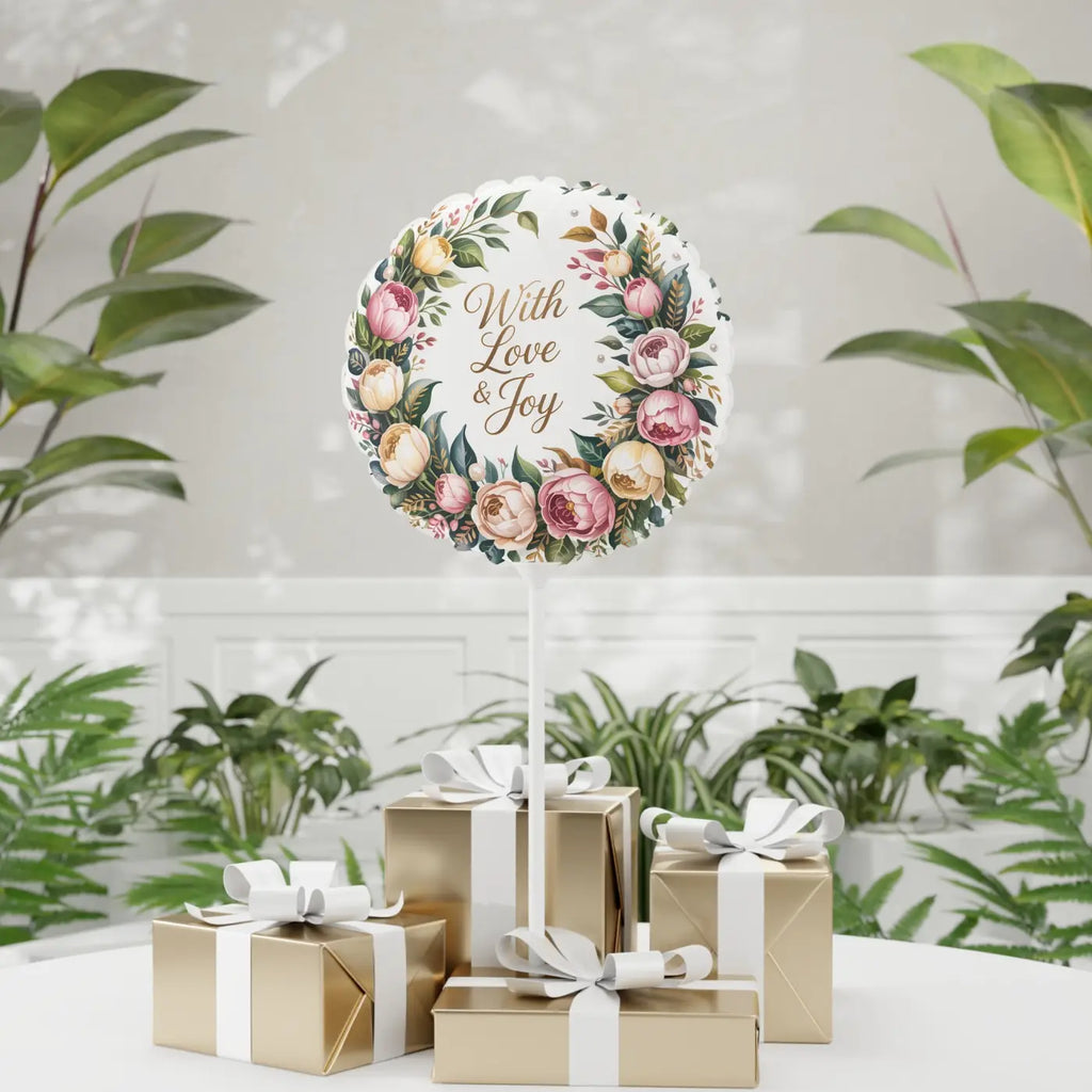 Floral Wedding Heart-Shaped Balloon - Party Celebration - DipaliZ