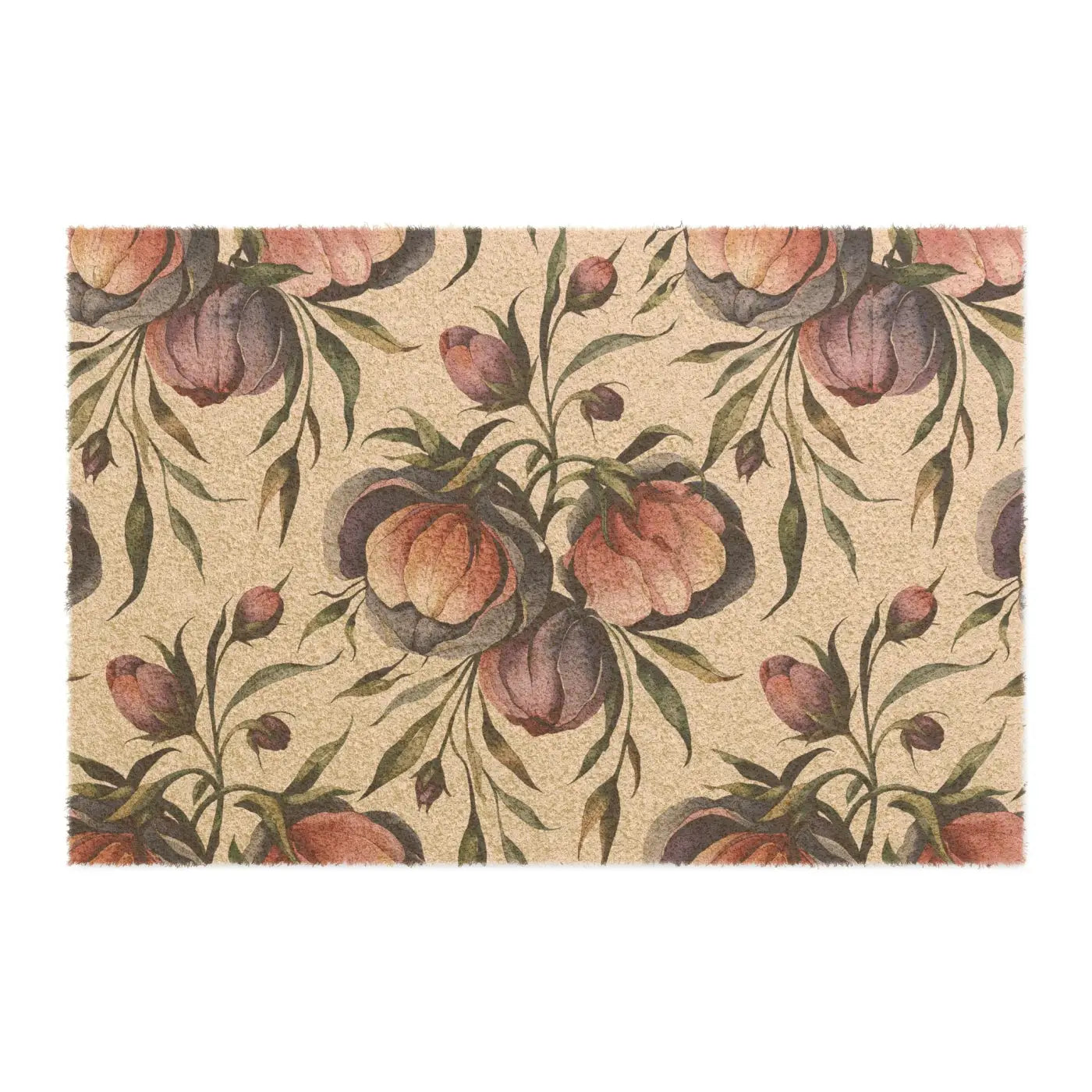 Vintage Botanical Doormat - Eco-Friendly Coconut Coir Fiber - DipaliZ