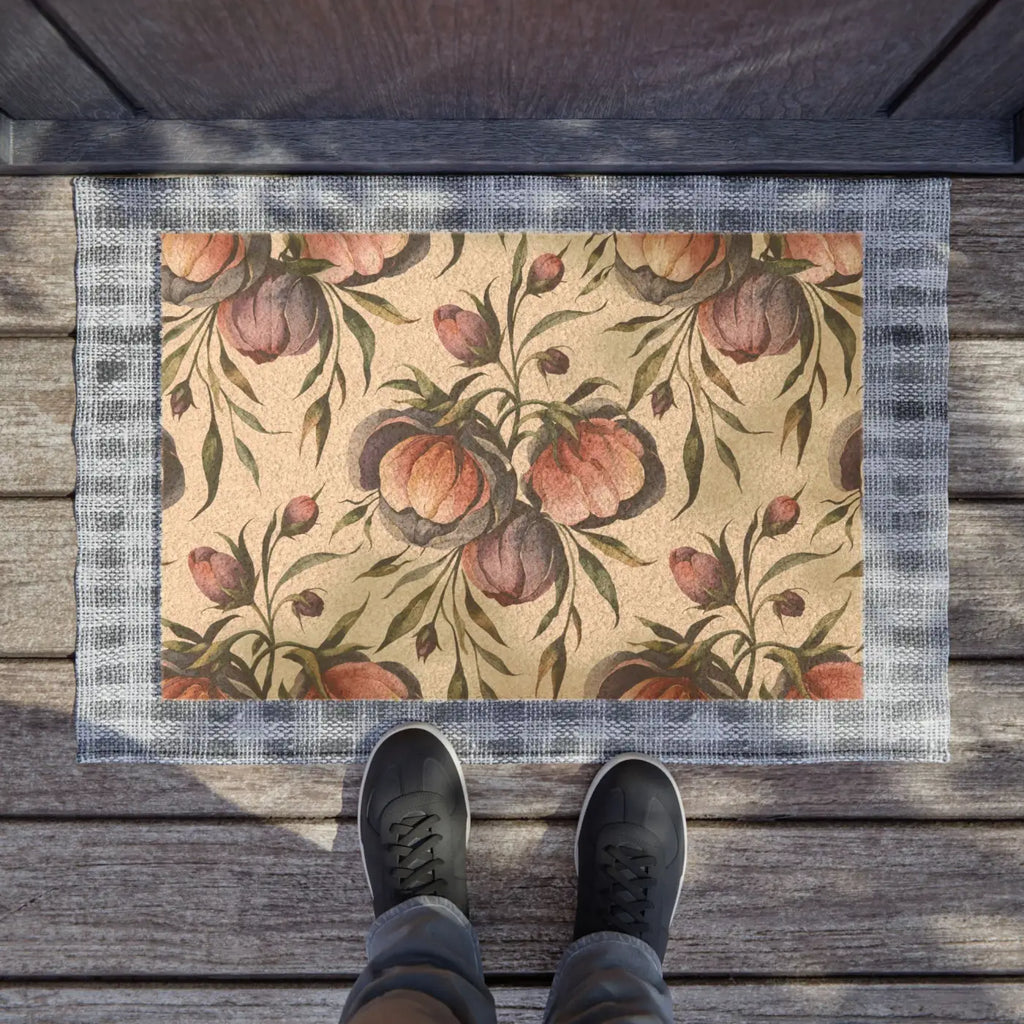 Vintage Botanical Doormat - Eco-Friendly Coconut Coir Fiber - DipaliZ
