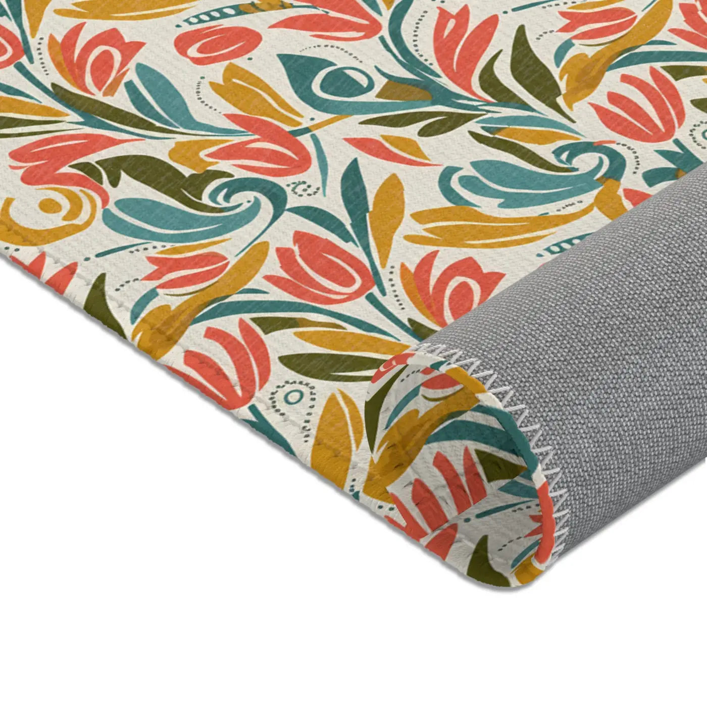 Whimsy Area Rug - Retro Floral Charm and Artistic Flair - DipaliZ