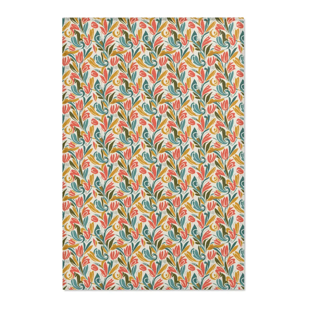 Whimsy Area Rug - Retro Floral Charm and Artistic Flair - DipaliZ