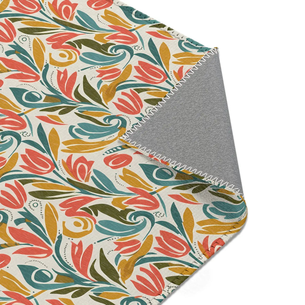 Whimsy Area Rug - Retro Floral Charm and Artistic Flair - DipaliZ
