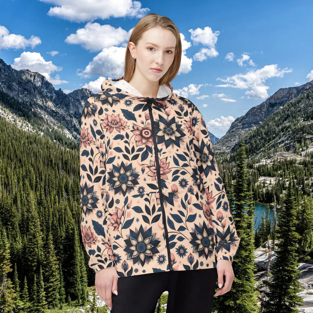 Floral Windbreaker Jacket - Rainy Days Style - DipaliZ