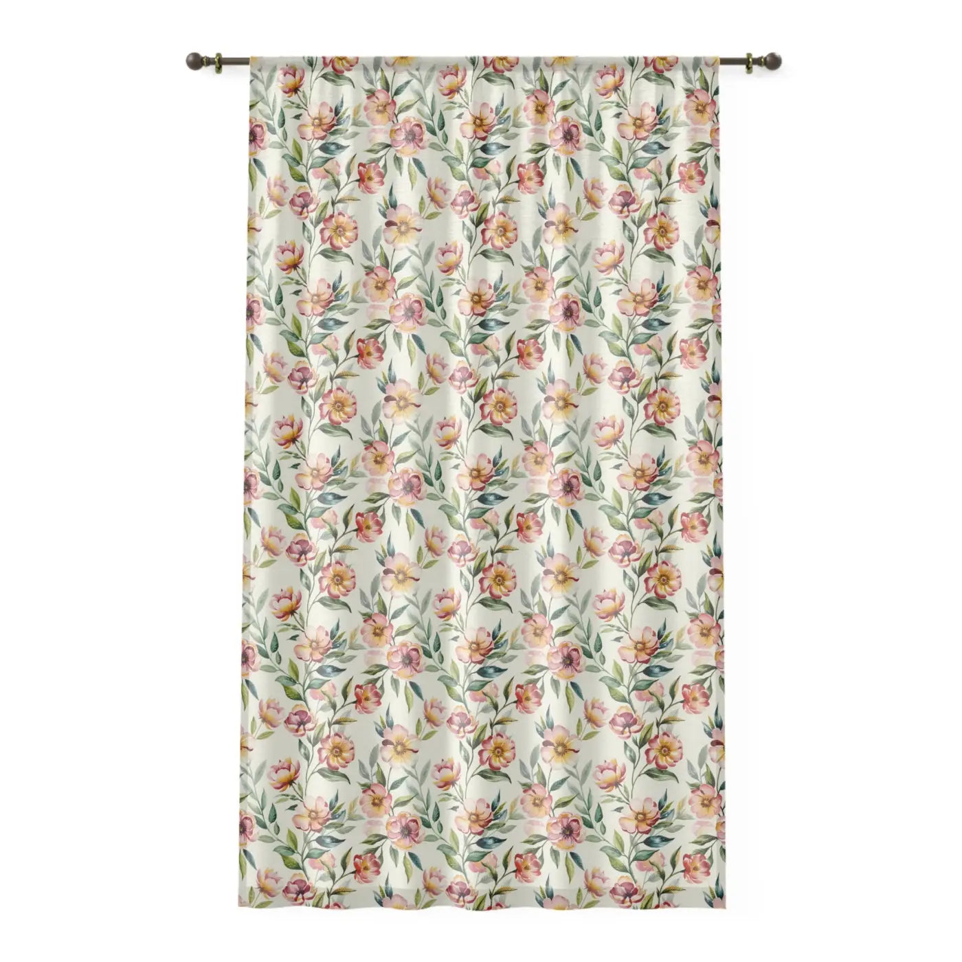 Floral Window Curtain - Elegant Room Decor Magic - DipaliZ