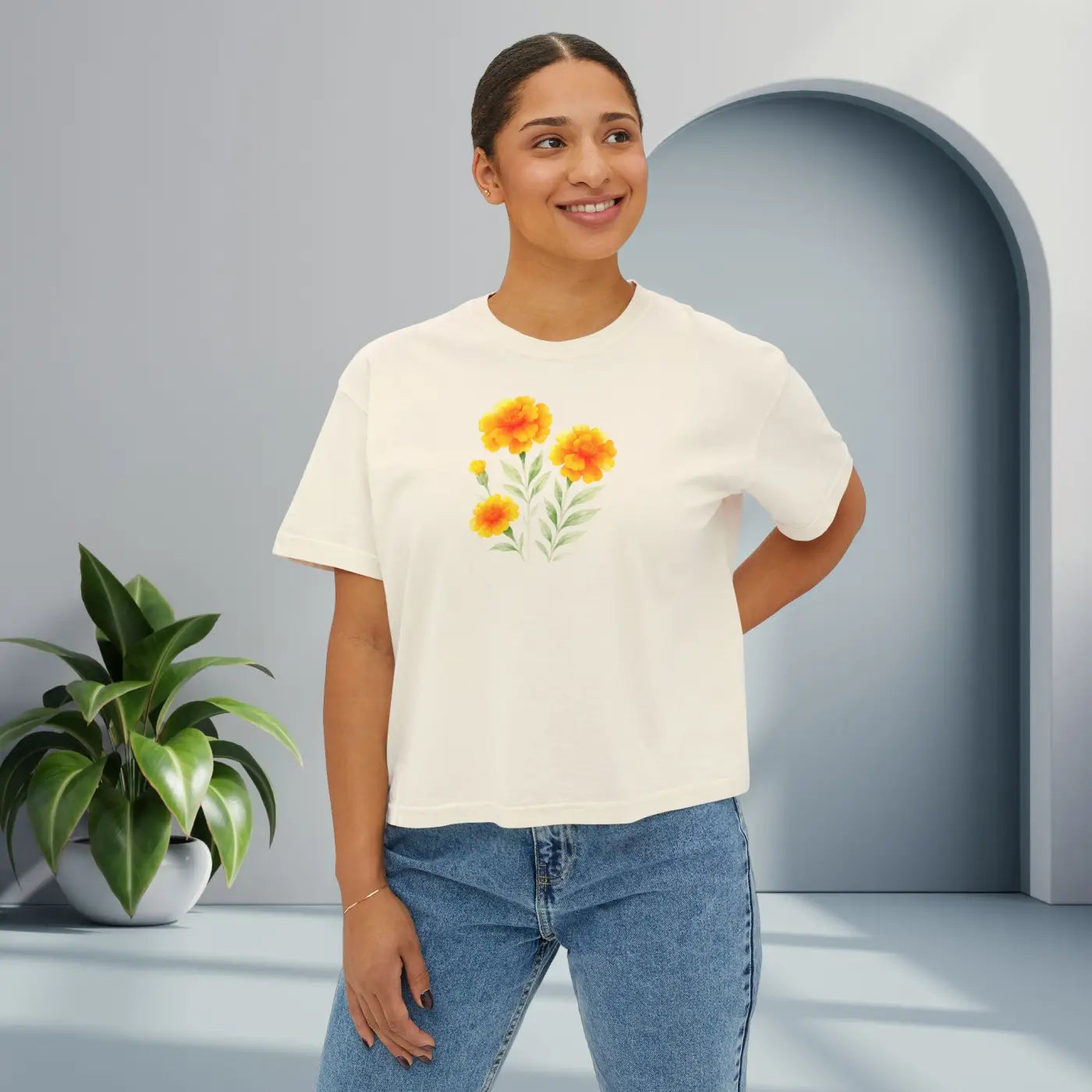 Women's Boxy Tee - Comfortable Casual Wear Summer Style - DipaliZ