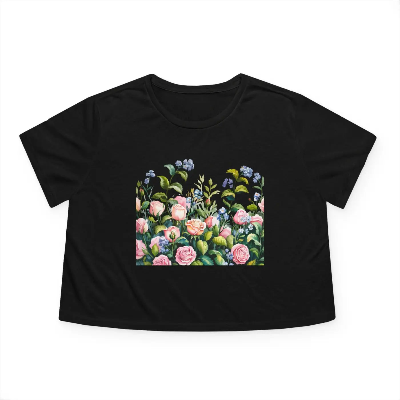 Flowy Cropped Tee - Garden Lovers Summer Style - DipaliZ