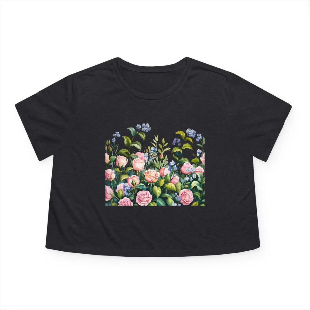 Flowy Cropped Tee - Garden Lovers Summer Style - DipaliZ