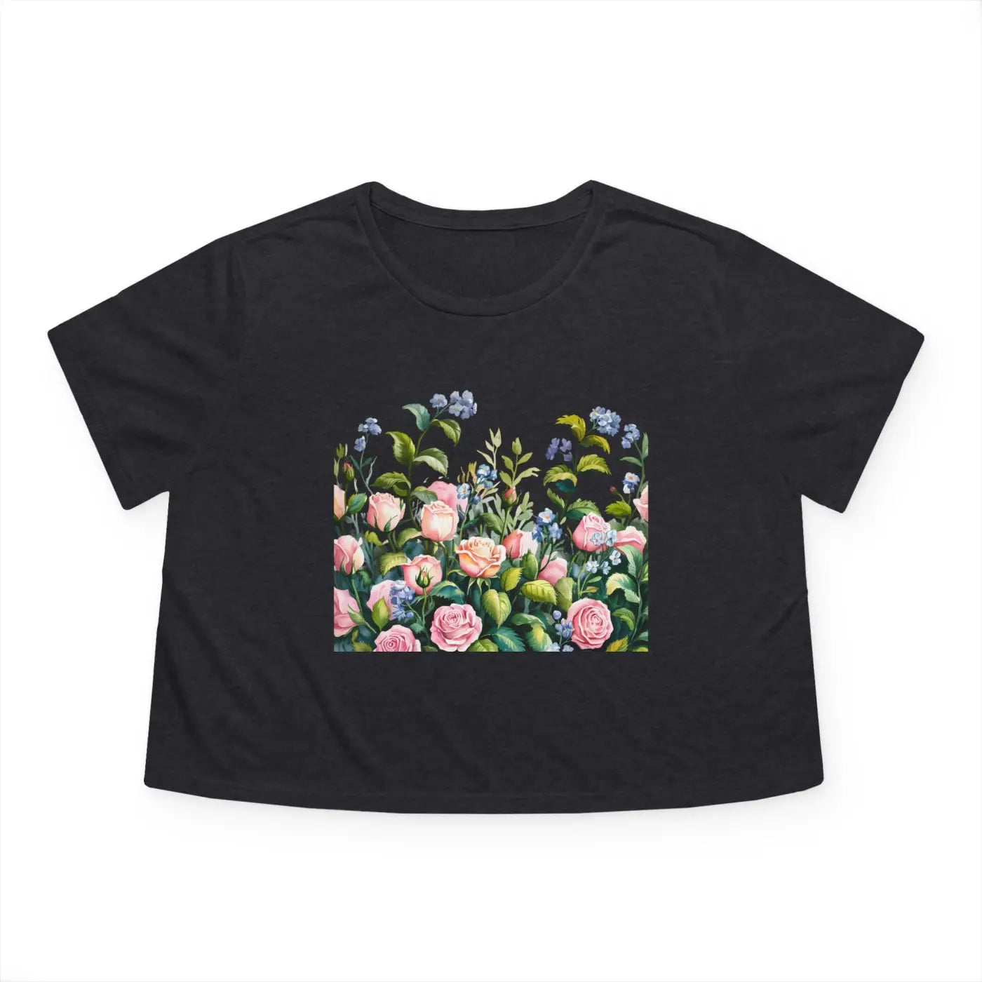 Flowy Cropped Tee - Garden Lovers Summer Style - DipaliZ