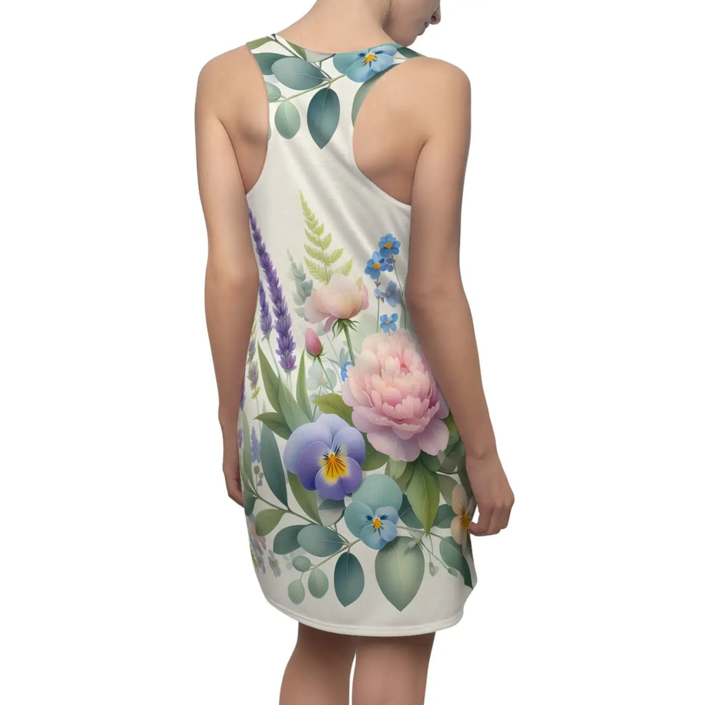 Floral Racerback Dress - Garden Party Elegant Summer Style - DipaliZ