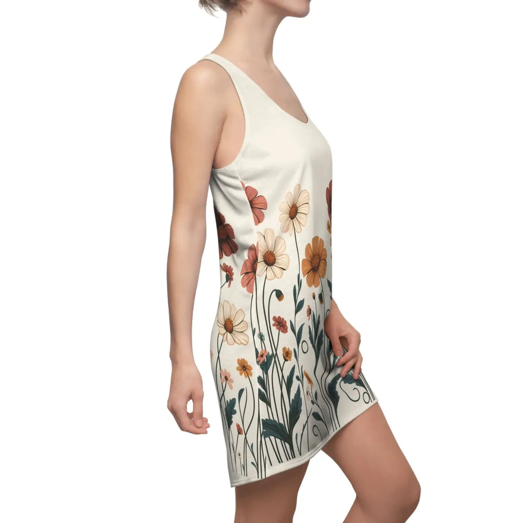Women's Floral Racerback Dress - Summer Casual Style - DipaliZ
