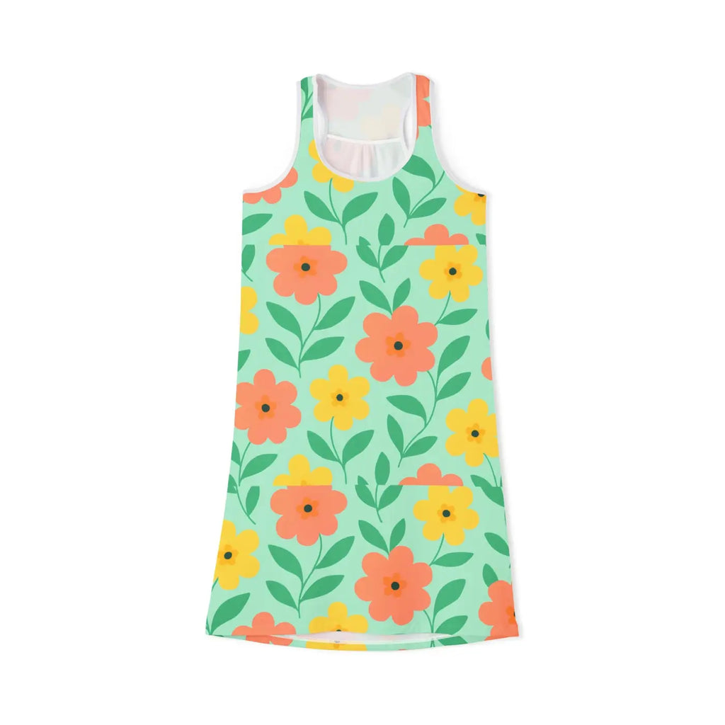 Floral Summer Dress - Racerback Vacation Style - DipaliZ
