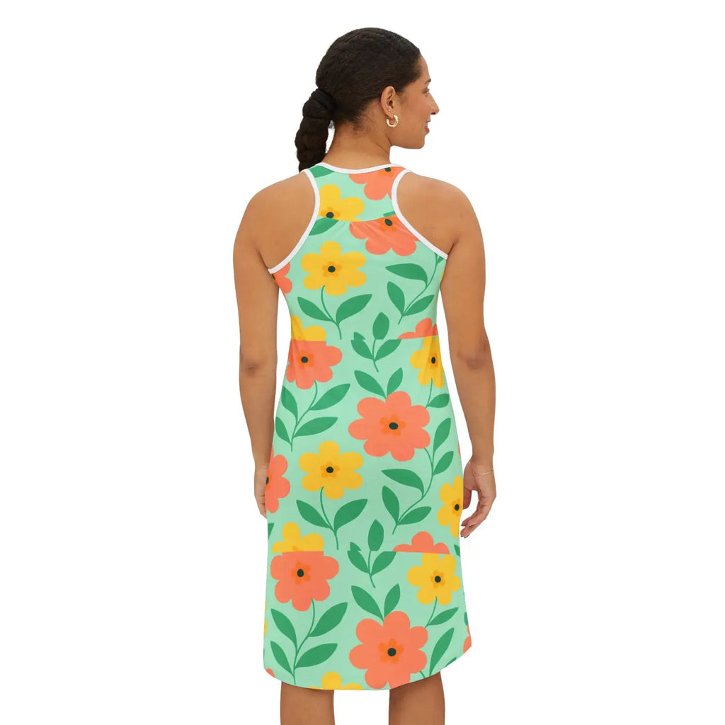 Floral Summer Dress - Racerback Vacation Style - DipaliZ