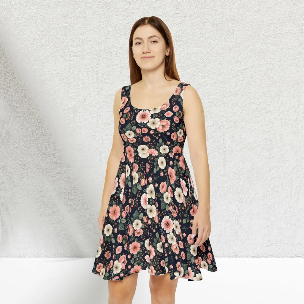 Floral Skater Dress - Vibrant Summer Party Style - DipaliZ