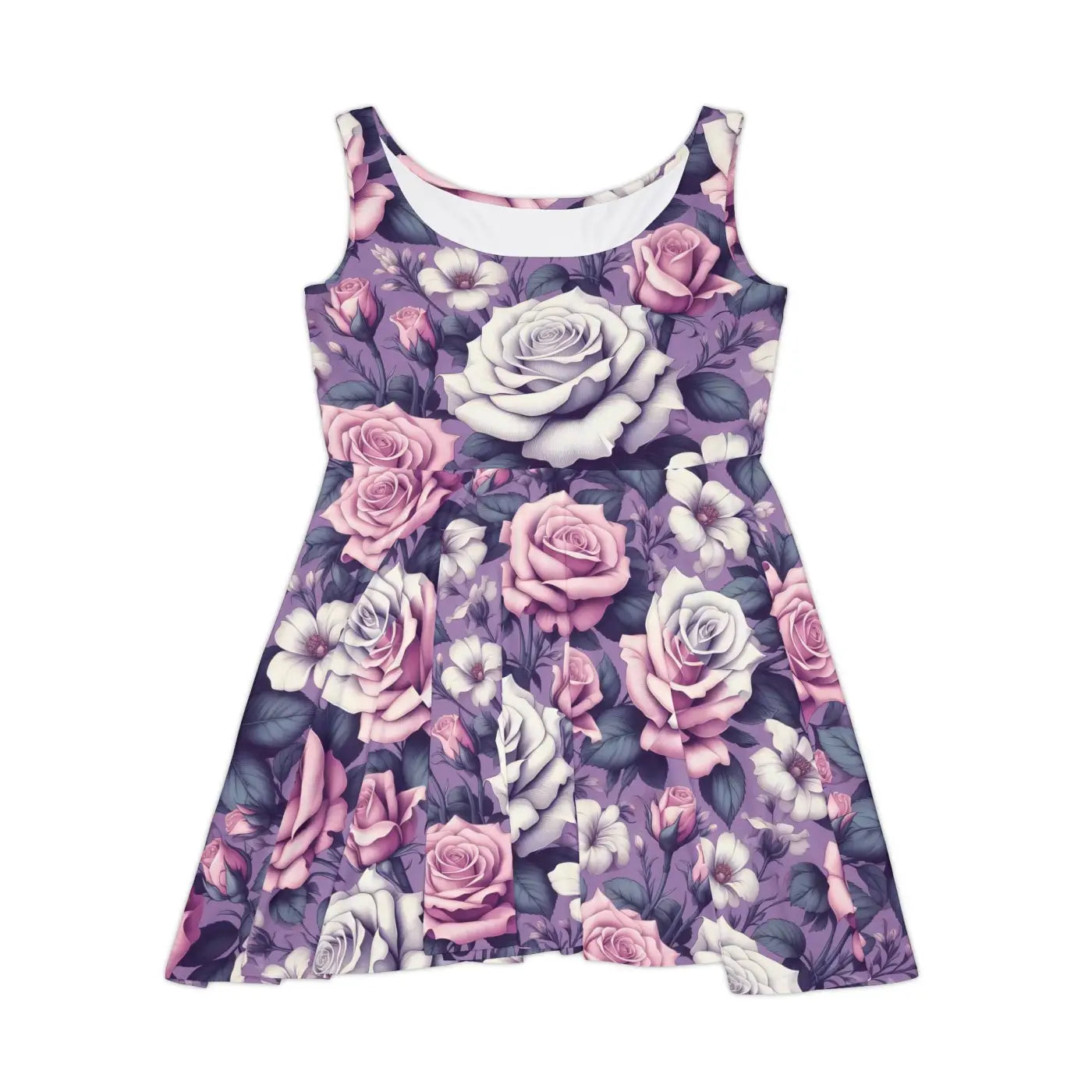Floral Skater Dress - Vibrant Garden Party Style - DipaliZ