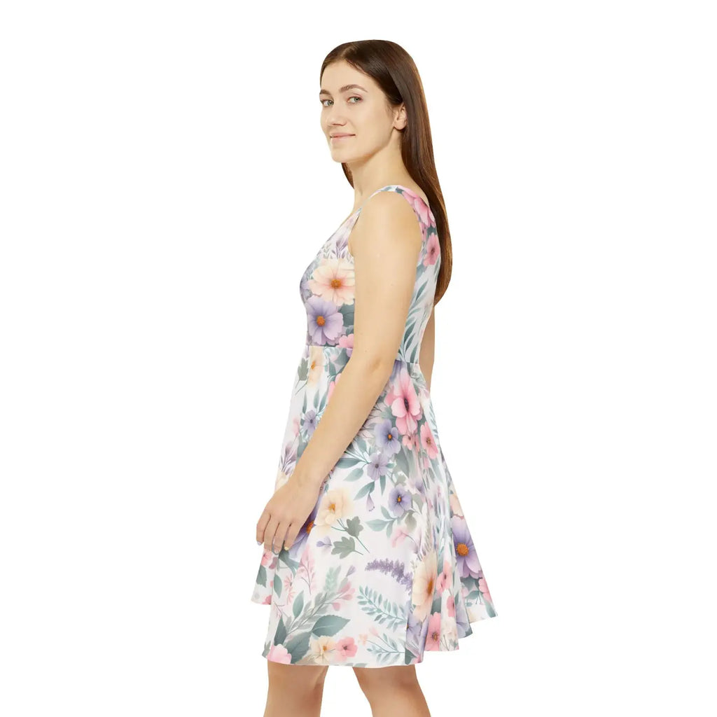 Vibrant Floral Women's Skater Dress - Spring Events - DipaliZ