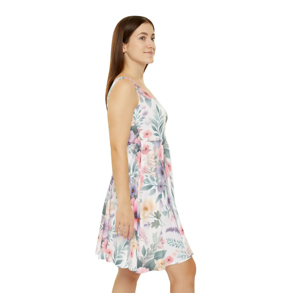 Vibrant Floral Women's Skater Dress - Spring Events - DipaliZ