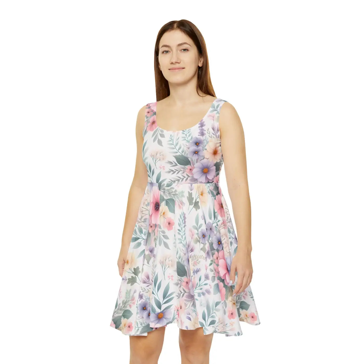 Vibrant Floral Women's Skater Dress - Spring Events - DipaliZ