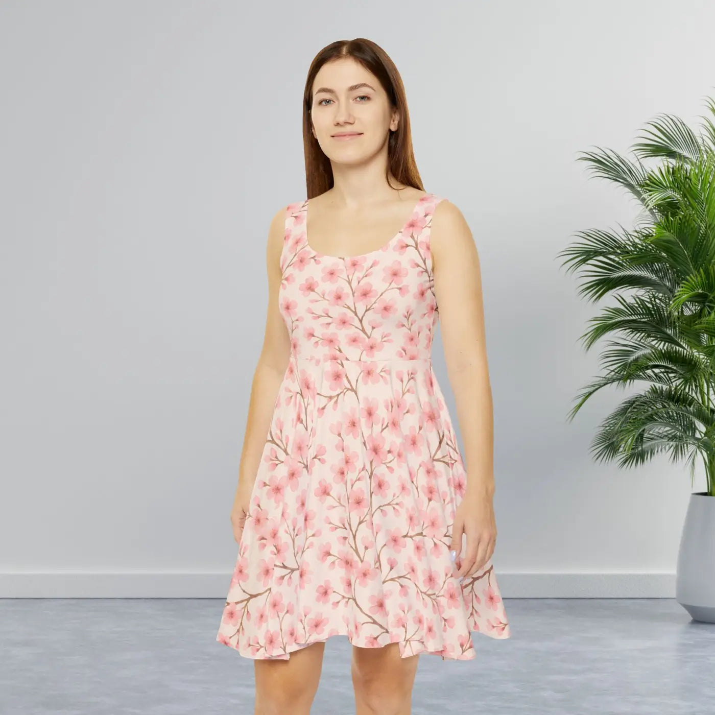 Premium Floral Print Women's Skater Dress - Spring Ready - DipaliZ