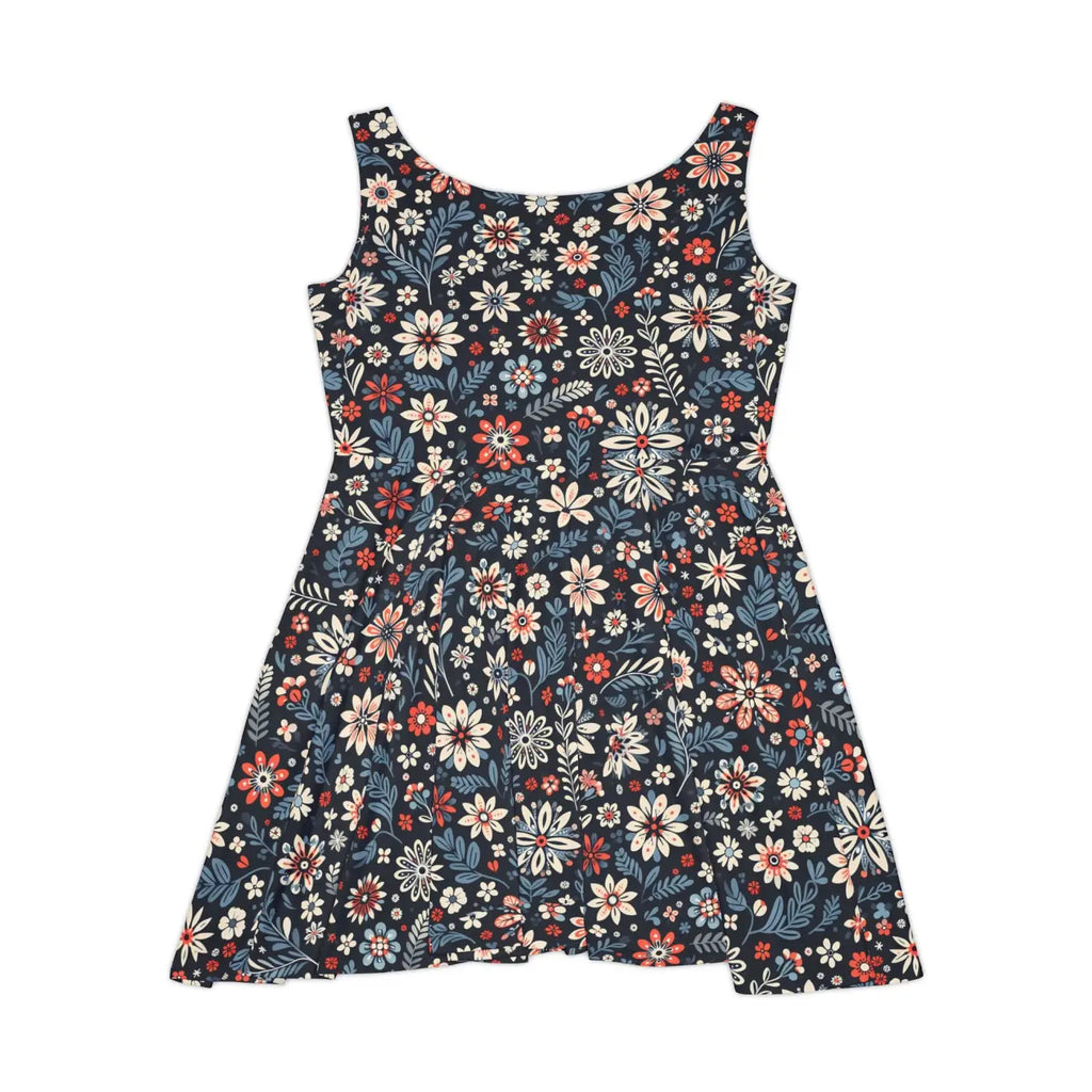 Vibrant Skater Dress - Floral Stylish Summer Casual Outfit - DipaliZ