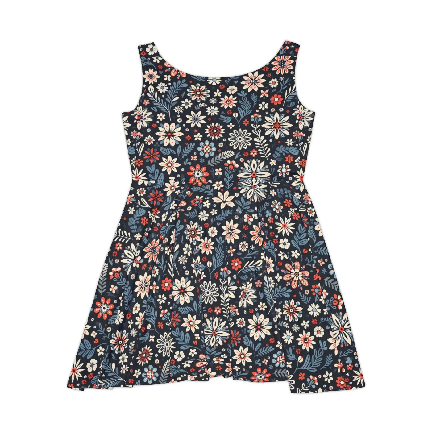 Vibrant Skater Dress - Floral Stylish Summer Casual Outfit - DipaliZ