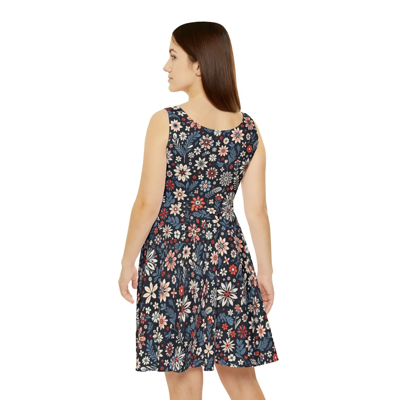 Vibrant Skater Dress - Floral Stylish Summer Casual Outfit - DipaliZ