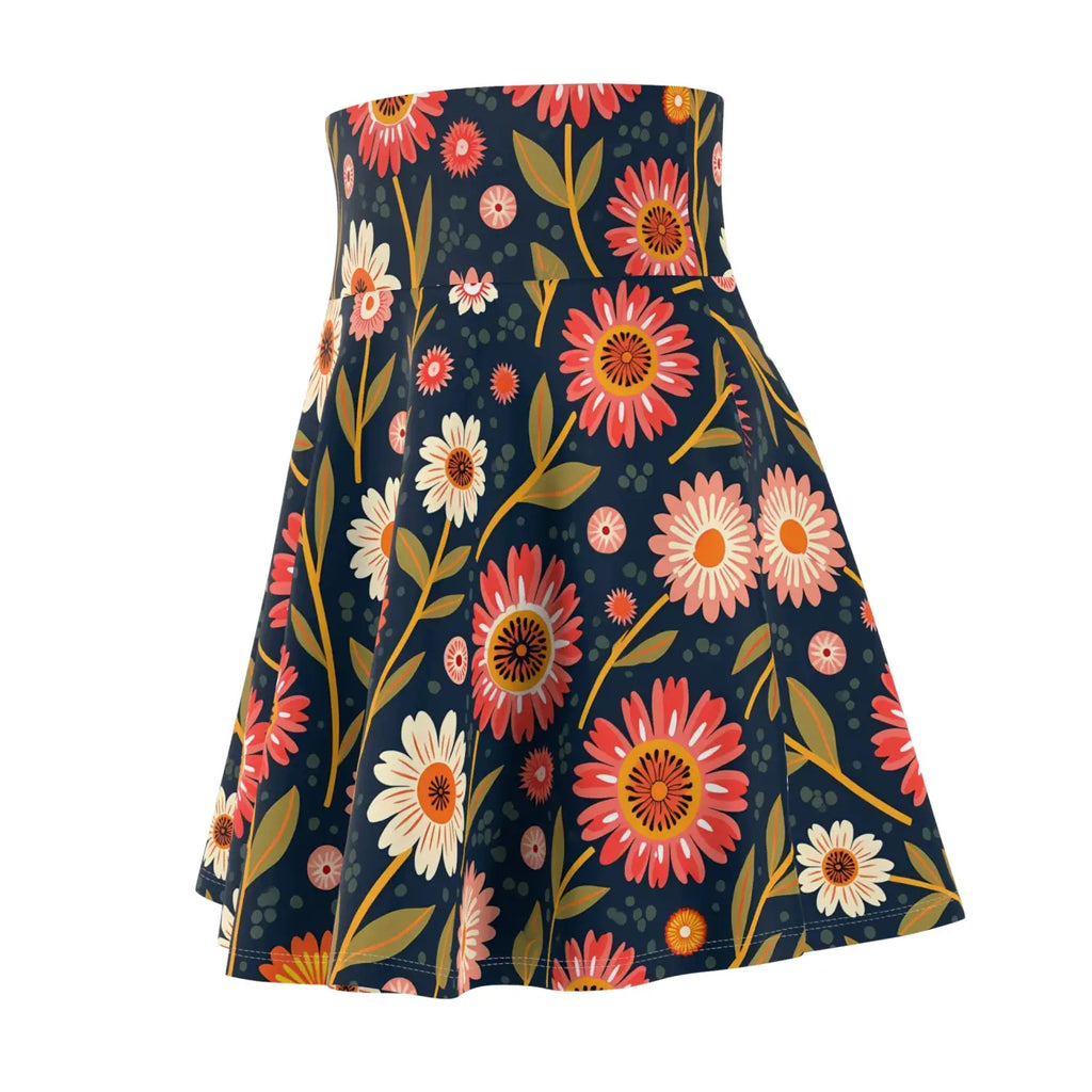 Floral Women's Skater Skirt - Stretch Fabric - DipaliZ