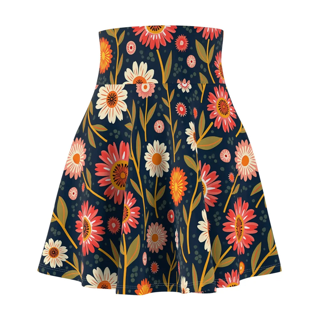 Floral Women's Skater Skirt - Stretch Fabric - DipaliZ