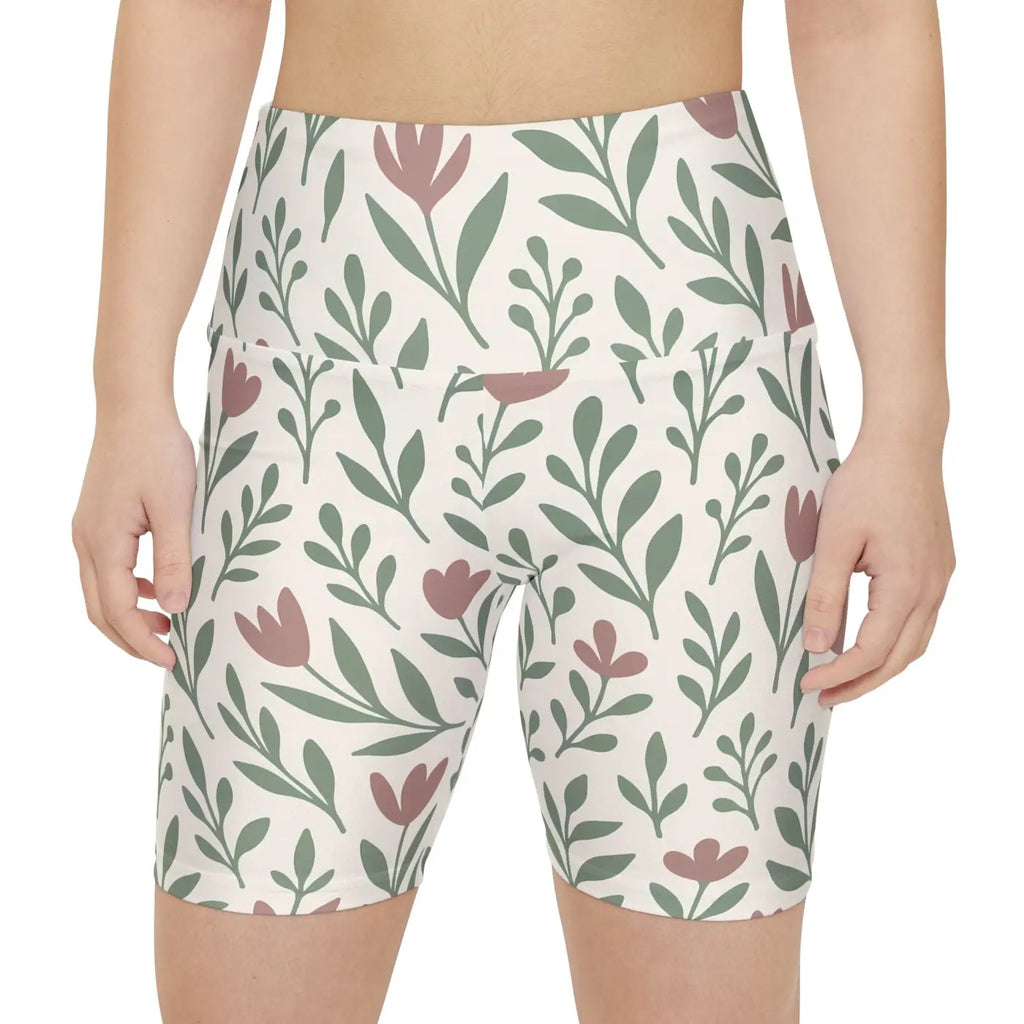Women's Workout Shorts - Premium Floral AOP Design - DipaliZ