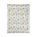 Grey Pattern Comforter - Floral Yellow Bedspread Design - DipaliZ