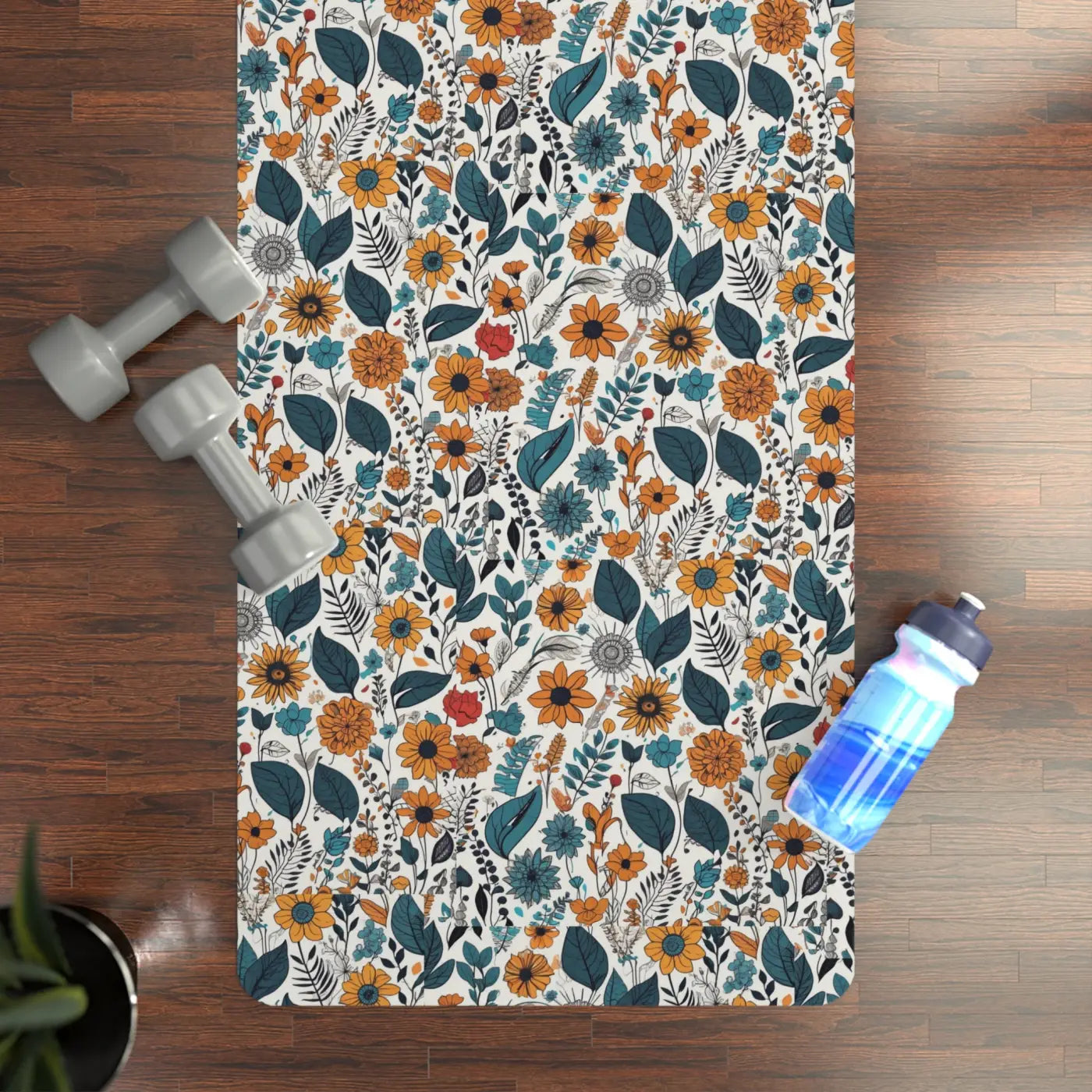 Floral Yoga Mat - Microfiber Suede for Optimal Balance - DipaliZ