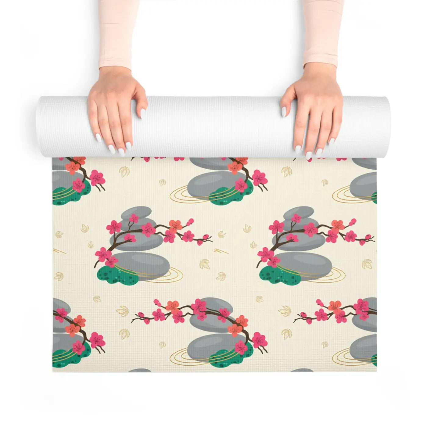 Floral Zen Blossom Foam Yoga Mat - Artful Serenity - DipaliZ